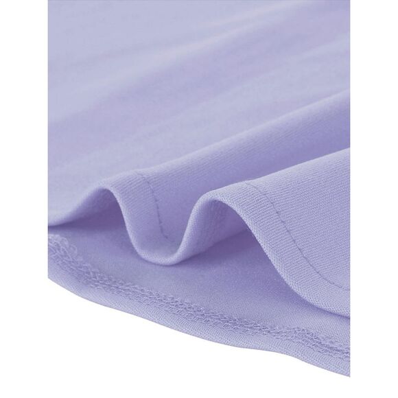 Women's Button Decor Overalls Pinafore Dress Suspenders Skirt Light Purple - Picture 6 of 6